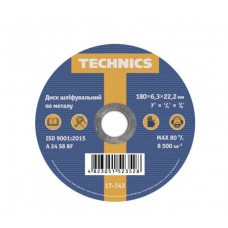 Technics Круг (диск) шлифованный по металлу 180x6,3x22,2 мм