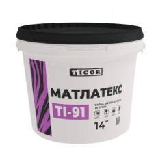TIGOR TI-91 Матлатекс Краска интерьерная для стен и потолков матовая (14 кг/10 л)