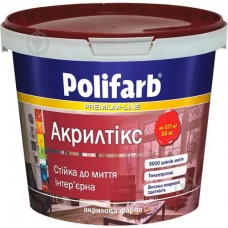 Polifarb Акрілтікс Фарба інтер'єрна акрилова стійка до миття (1,4 кг/1 л)