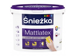 Снєжка Mattlatex Фарба інтер'єрна для стін і стель стійка до миття латексна (7 кг/5 л)