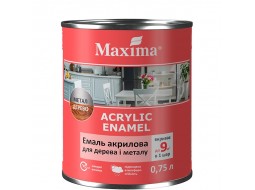Maxima емаль акрилова для дерева і металу Біла (0,75 л)