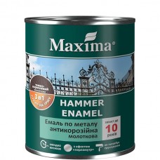 Maxima Эмаль антикоррозийная по металлу 3 в 1 молотковая темно-коричневая (0,75 л)