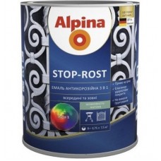Alpina Stop-Rost Эмаль антикоррозийная 3 в 1 шелковисто-матовая лиственно-зеленый (0,75 л)