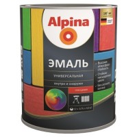 Alpina Universallack Эмаль алкидная универсальная глянцевая черная (0,75 л)