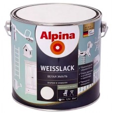 Alpina Weisslack Емаль алкідна універсальна шовковисто-матова біла (2,5 л)