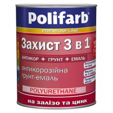 Polifarb Грунт-эмаль Защита 3 в 1 черная (0,9 кг)
