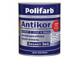 Polifarb Antikor Грунт-эмаль Защита 3 в 1 серая (0,9 кг)