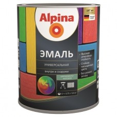 Alpina Universallack Эмаль алкидная универсальная шелковисто-матовая темно-коричневая (0,75 л)