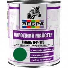 Зебра народний майстер Емаль ПФ-115 Зелена ялина (2,8 кг)