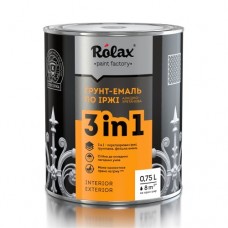 Rolax Грунт-емаль по іржі 3 в 1 чорна (0,9 кг)