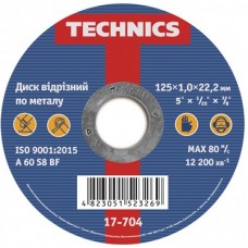 Technics Круг (диск) отрезной по металлу 125x1x22,2 мм