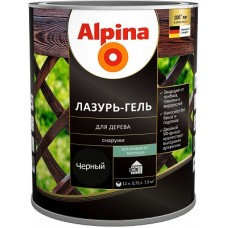 Alpina Lasur-Gel лазур-гель для деревини шовковисто-матова чорна (0,75 л)