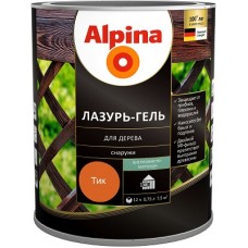 Alpina Lasur-Gel Лазурь-гель для древесины шелковисто-матовая тик (0,75 л)