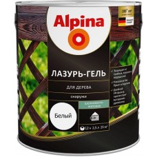 Alpina Lasur-Gel лазур-гель для деревини шовковисто-матова біла (2,5 л)