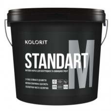 Kolorit Standart M Краска для внутренних и внешних работ латексная глубокоматовая база А белая (12,6 кг/9 л)