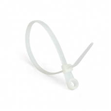 Хомут (стяжка) пластиковый кабельный с кольцом 4х150 белый (100 шт)