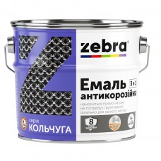 Зебра 88 Эмаль антикоррозийная 3 в 1 Кольчуга темно-коричневая (2 кг)