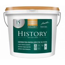 Kolorit History Фарба інтер'єрна латексна з протівоплесневим компонентом стійка до миття, база а (6,3 кг/4,5 л)