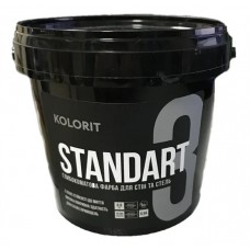 Kolorit Standart m Фарба для внутрішніх і зовнішніх робіт латексна глибокоматова база а біла (1,26 кг/0,9 л)