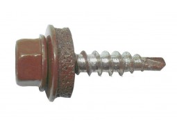 Саморіз Покрівельний по металу з буром 4,8x19 мм шоколад (RAL 8017), шт