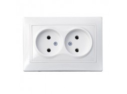 Электрика Розетка двойная белая