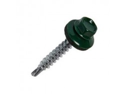 Саморез кровельный по металлу с буром 4,8x19 мм зеленый (RAL 6005), шт