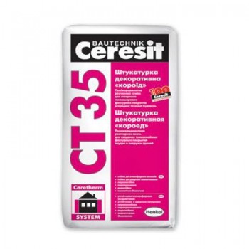 CERESIT CT-35 Штукатурка декоративная «Короед» зерно 2,5 мм белая (25 кг)